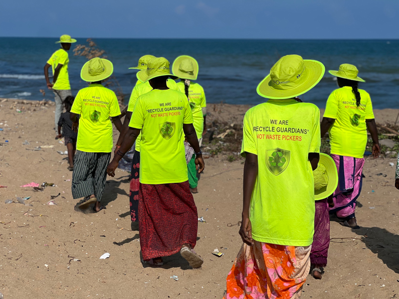 Recycle guardians at beach