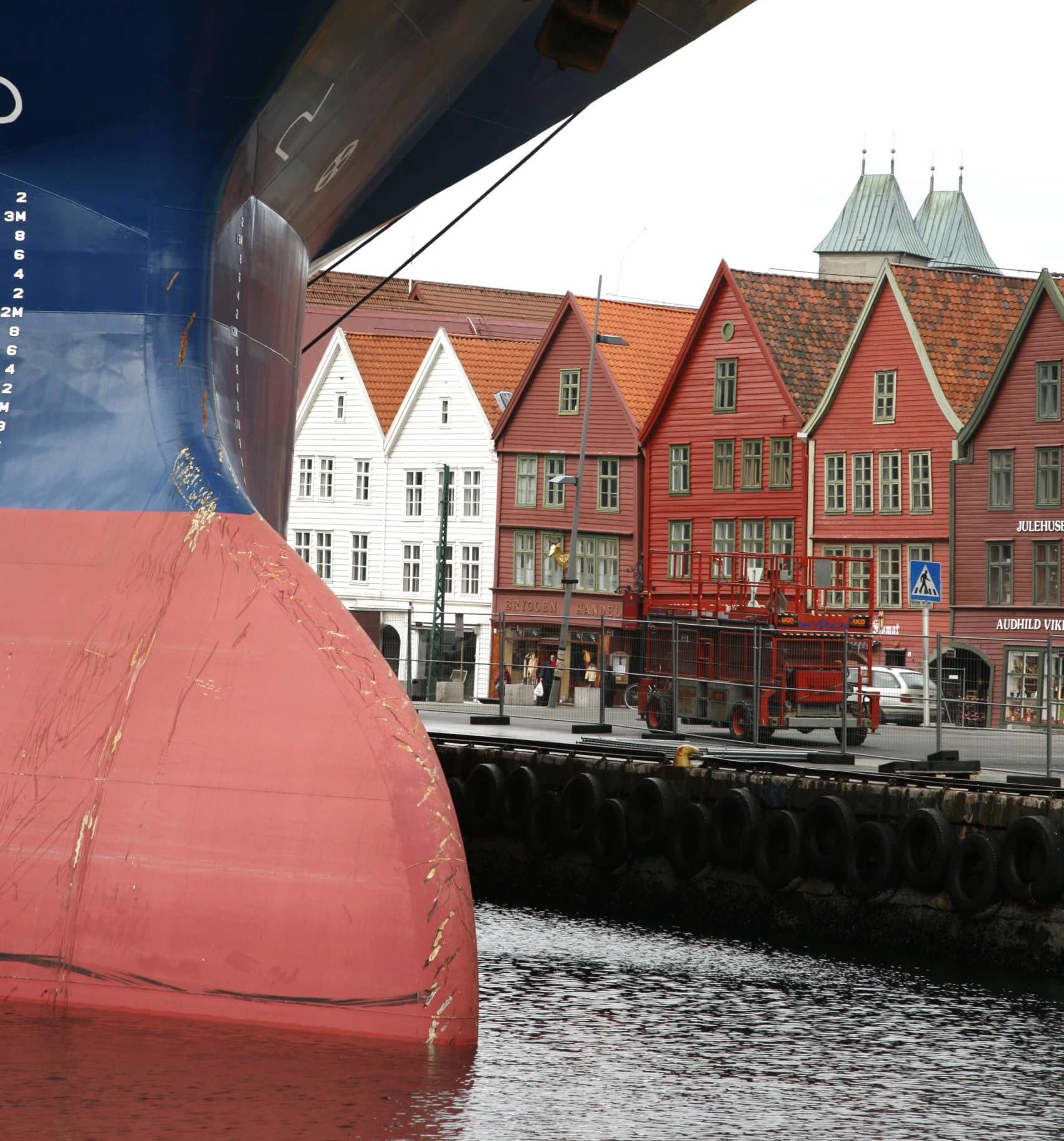 Grieg Group's tank ship at the quay in Bergen.